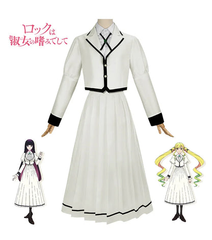 Anime Rock Is A Lady's Modesty Otoha Kurogane Cosplay Costume Wig JK Dress Lilisa Suzunomiya Halloween for Women Girls Carnival