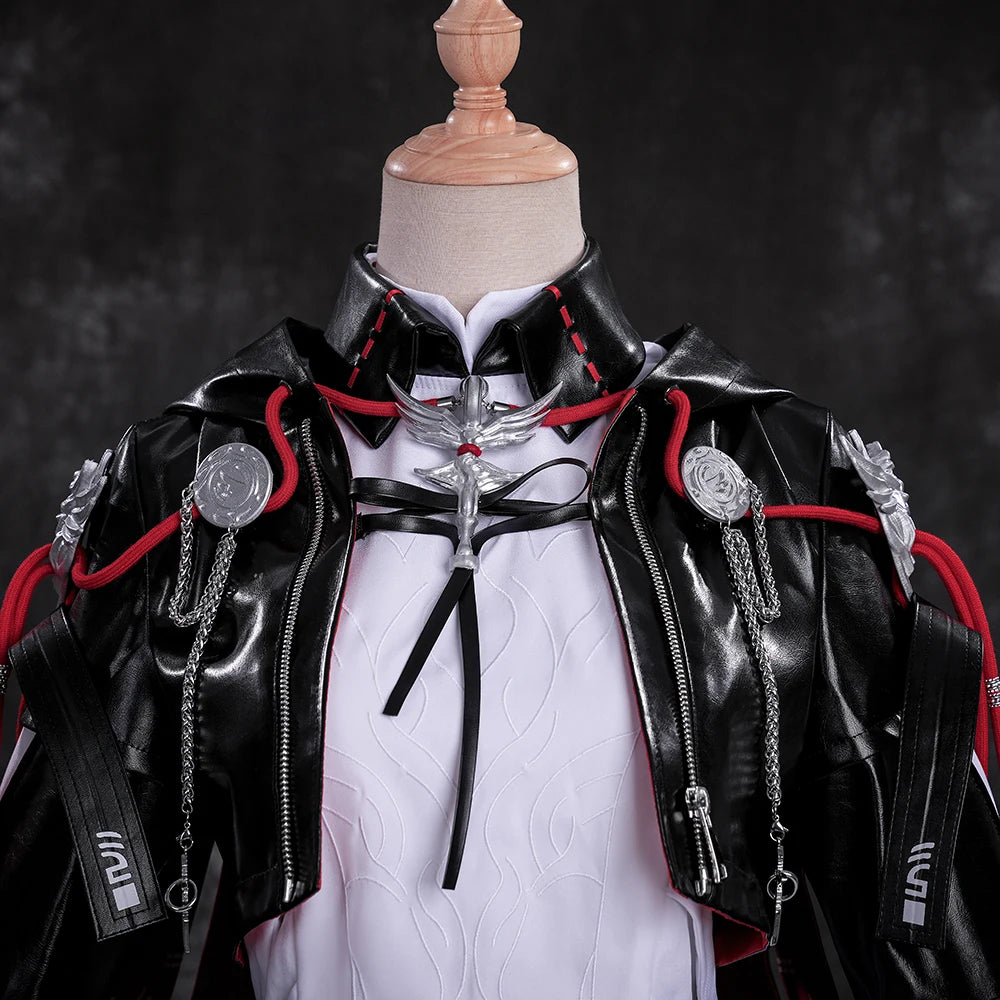 iCoser Arknights Exusiai The New Covenant Cosplay Costume Wig Uniform Luminous Headwear Halloween Party for Women Girls Carnival