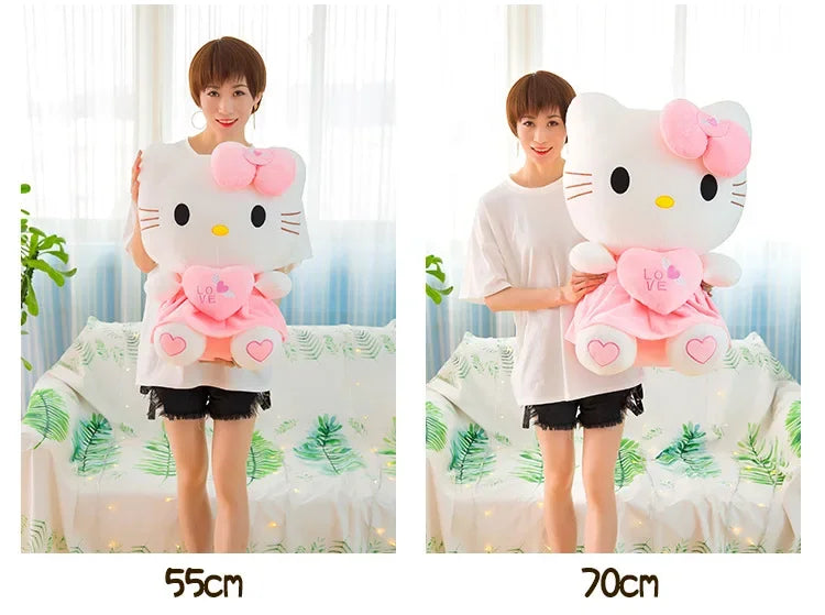 Aoger Cute Hello Kitty Pink Plush Stuffed Toys Cartoon Plushie Doll Soft Stuffed Pillow Toys For Children Birthday Xmas Gifts