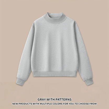 ZODF 2025 Winter Women 350gsm Warm Fleece Sweatshirts Girls Female Hip Hop Half Turtleneck Pullovers Brand Clothing HY056