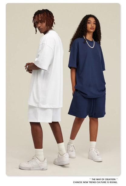 ZODF New 2025 Heavy Weight 305gsm Solid Cotton T Shirts For Men Unisex Summer Oversized Noshrink Basic T-Shirt Brand Tops HY0475