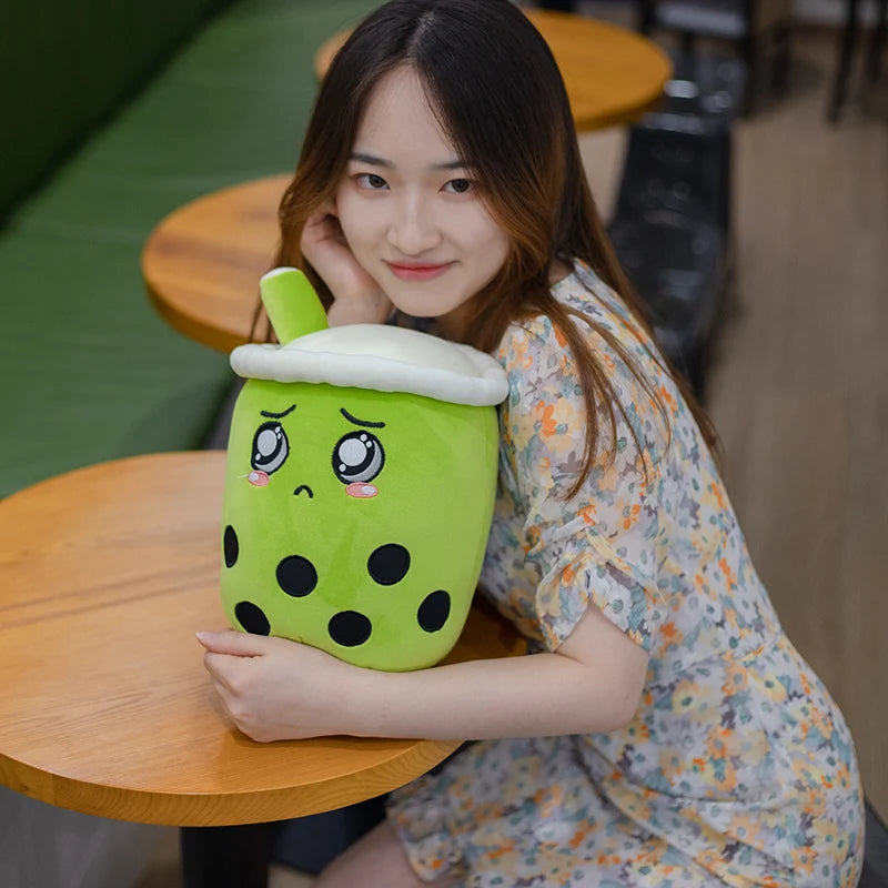 24/50cm Kawaii Family Milk Bubble Tea Cup Plush Toy Cute Animal Peluche Fruits Flavor Drink Shaped Hug Pillow Kids Home Decor