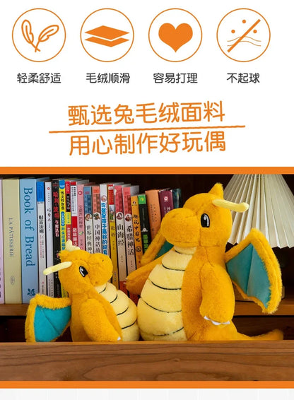 Pokemon Dragonite Plush Toy  Large Size Rabbit Plush 45/60/80cm Pokémon Plushie Animal Soft Stuffed Kawaii Toy Gift for Children