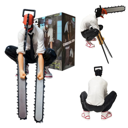 Viral Chainsaw Man Denji Collectible Figure - Car & Room Dual-Use Decoration, Poseable Doll, Christmas & New Year Holiday
