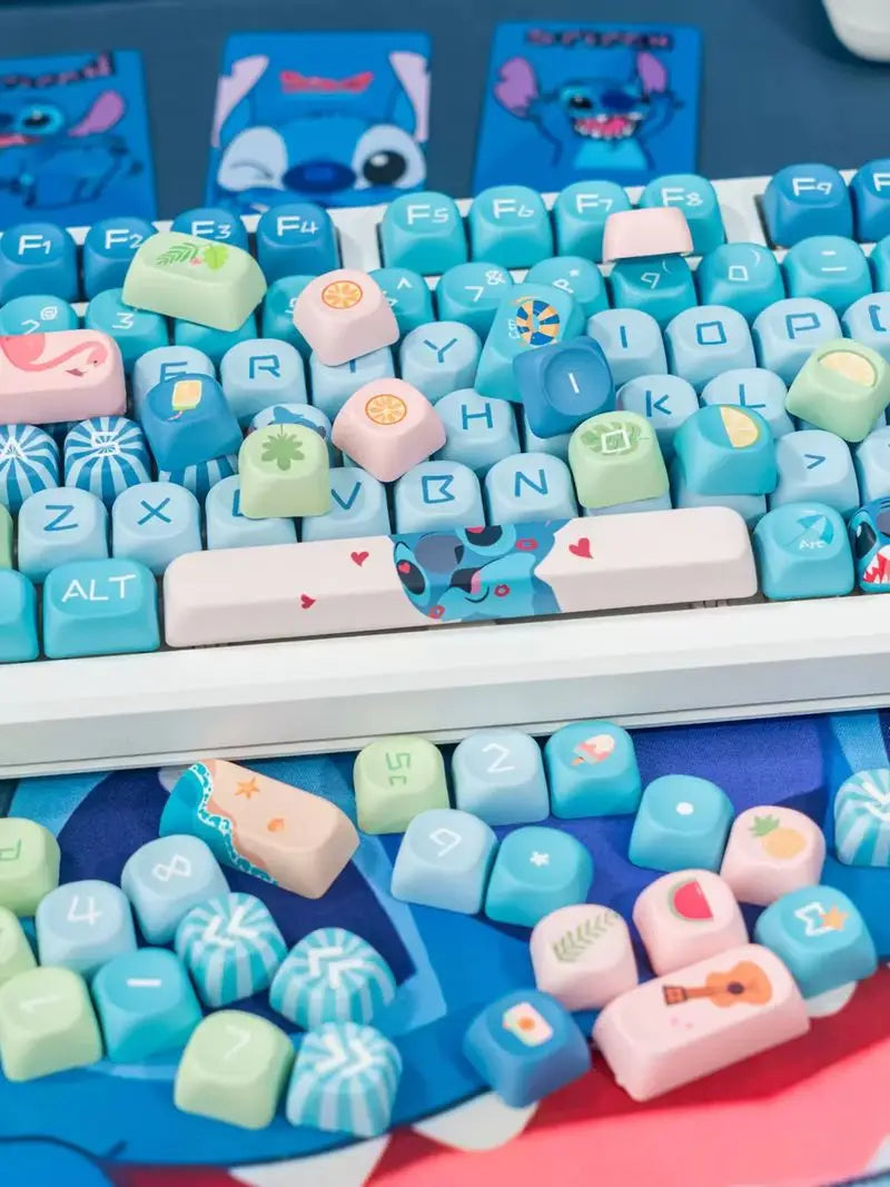 Disney  New Style Shinagawa Stizai Star Kabi Interstellar Kawaii Blue Baby Theme Keycaps Moa High Five Sided Thermal Sublimation