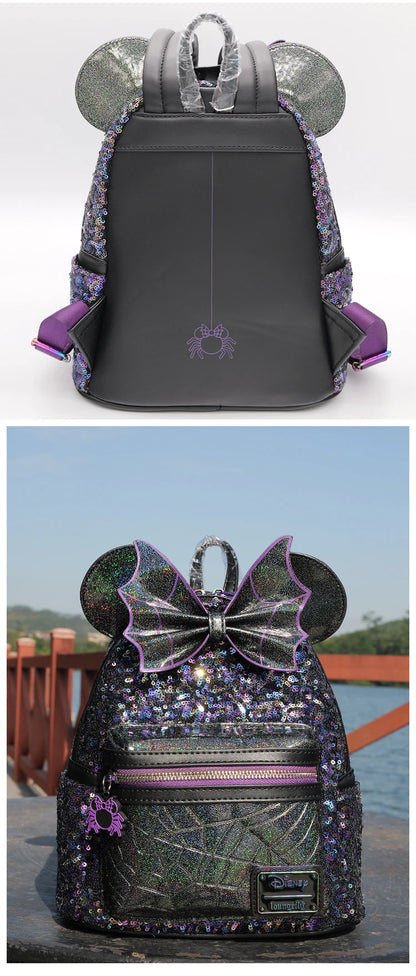 Disney Minnie Backpack Large Capacity Lightweight Student Schoolbag Cartoon Creative Versatile Backpack Travel Bag Birthday Gift