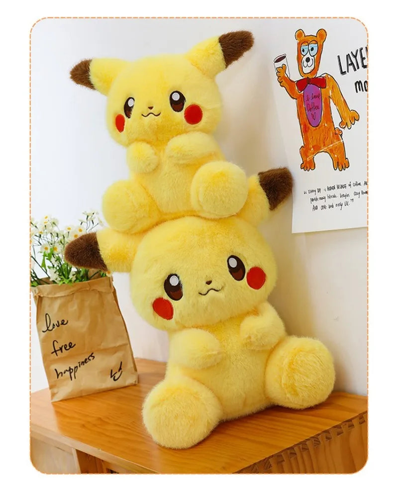 35/45/60CM Pikachu Pokémon Plushie Cartoon Anime Kawaii Peluche Comfortable Soft Doll Cushion Children Room Decoration Toy Gift