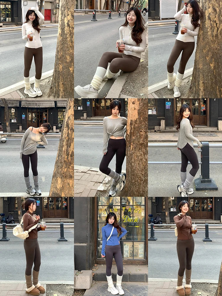 Autumn Winter Thickened Warm High Waist Sports Leggings for Women – Yoga Gym Running Tights Fitness Pants