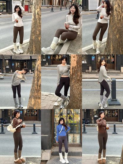 Autumn Winter Thickened Warm High Waist Sports Leggings for Women – Yoga Gym Running Tights Fitness Pants