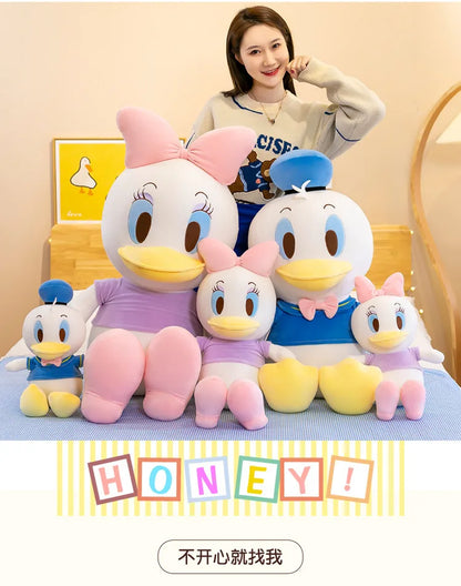 Disney Donald Duck Daisy Giant Plush Dolls Hot Toys Kawaii Soft Pillow Stuffed Animal Couple Dolls Birthday Xmas Gifts for Kids