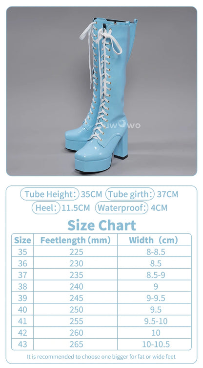 UWOWO Cosplay Shoes Universal Shoes Boots Black Blue White Rose High Tube Boots
