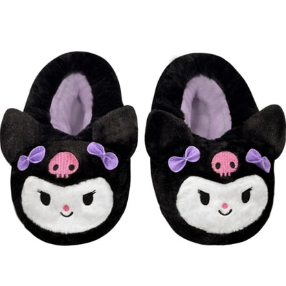 New Sanrio Kuromi Melody Hellokitty Bag Root Cotton Slippers Winter Indoor Warm Cotton Shoes Adult Plush Cotton Slippers
