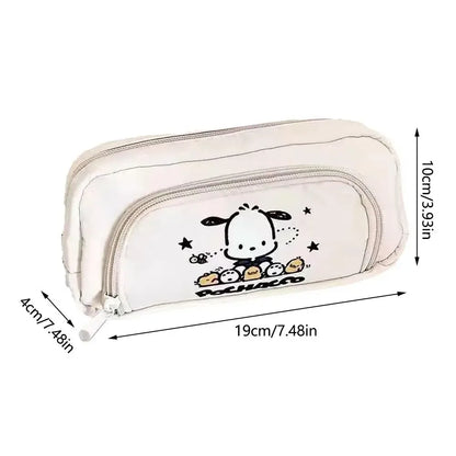 High-end Pochacco Sanrio Anime Kawaii Pen Bag Cute Cartoon Student Pencil Box Stationery Case Large Capacity Cosmetics Storage