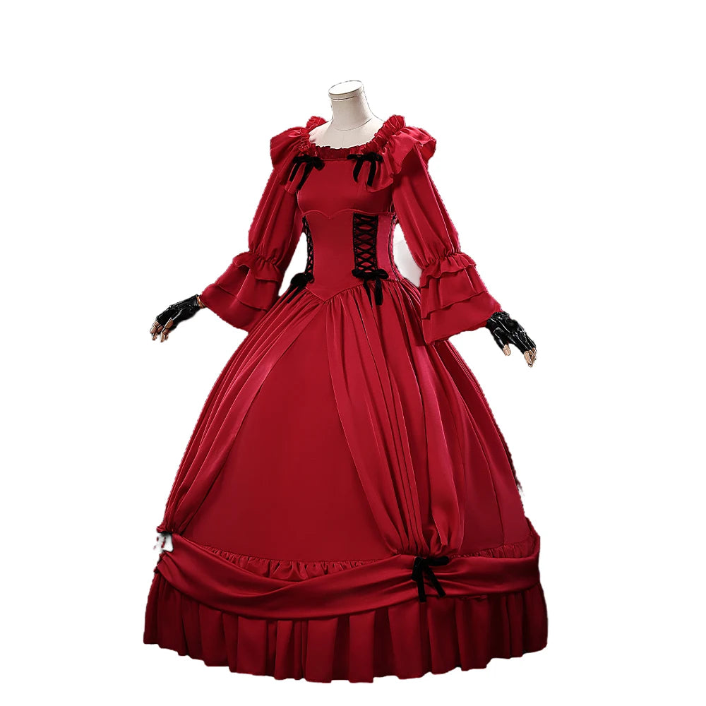 Scarlet El Vandimion Cosplay Costume Anime May I Ask for One Final Thing? Cosplay DokiDoki-R Women Red Lolita Dress Christmas