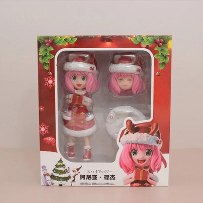 Christmas Anime Spy×Family Action Figures Anya Forger Winter Santa Claus Dolls Model Toys PVC Collectible Ornament Birthday Gift