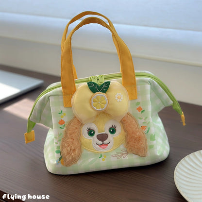Adorable Linabell CookieAnn Thermal Lunch Bag Plush Insulated Tote Cute Handbag Bento Bag Kawaii Shopping Bag Gifts Girl
