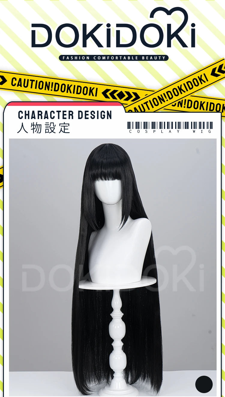 IN STOCK Osaragi Wig Anime Cosplay DokiDoki Women 100cm Black Long Hair Osaragi Cosplay Free Wig Cap