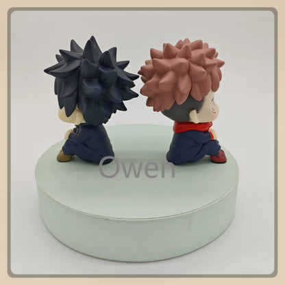 Cute Jujutsu Kaisen Anime Mini Fushiguro Megumi Figurine Itadori Yuji Action Figures PVC Q Version Collection Model Toys Gifts