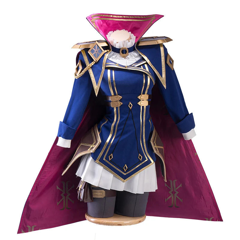 LAST BATCH UWOWO Caitlyn Cosplay Game LOL Caitlyn Arcane Commander Cosplay Costume With Cloak Hat Prop Halloween Costume