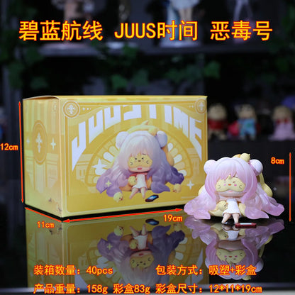 8CM Anime Game Azur Lane MNF Le Malin Figure JUUs Time Sitting Model Toy Gift Collection Aciton Figure Comes with Eye Mask