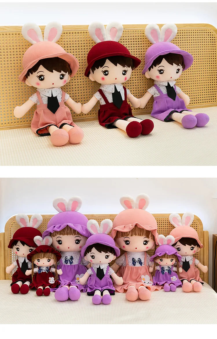 Plush Toy for Kids Birthday Xmas Gift Cute Couple Starry Sky Bunny Dolls Stuffed Animal Valentine Home Decor Bedroom Decoration