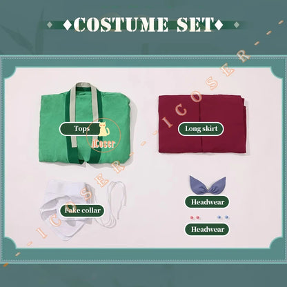 Maomao Cosplay Costume Wig Anime The Apothecary Diaries Green Outfit Dress Headwear Kusuriya No Hitorigoto Halloween for Women