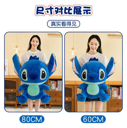 45/60/80CM Super Big Size Disney Stitch Anime Plush Stuffed Doll Kawaii Room Decoration Plushies Children's Pillow Holiday Gifts