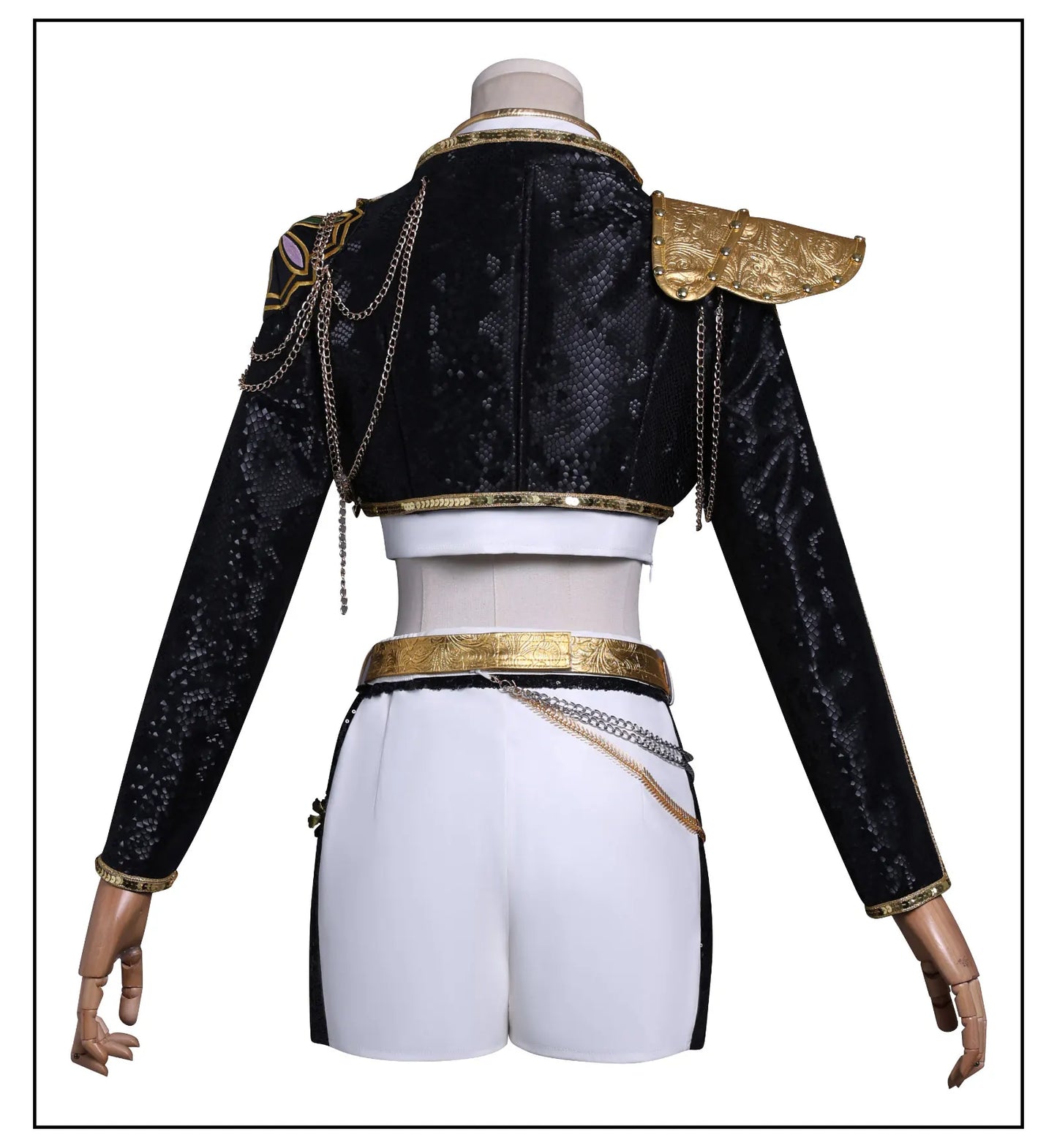 KPop Demon Hunters Rumi Cosplay Costume Black Gold Stage Costume Uniform Huntrix Golden Outfit Halloween Party for Women Girls