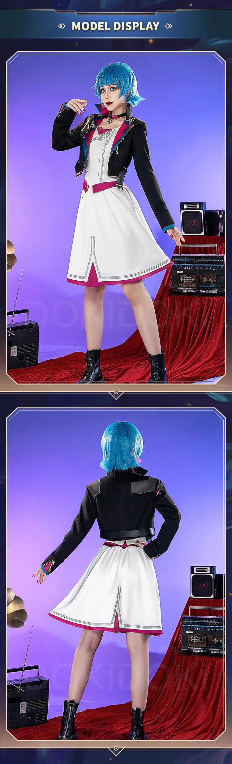 IN STOCK Jinxx Powderr Cosplay Costume Anime Cosplay【S-3XL】DokiDoki-SR Women Jinxx Powderr Dress Cosplay Plus Size