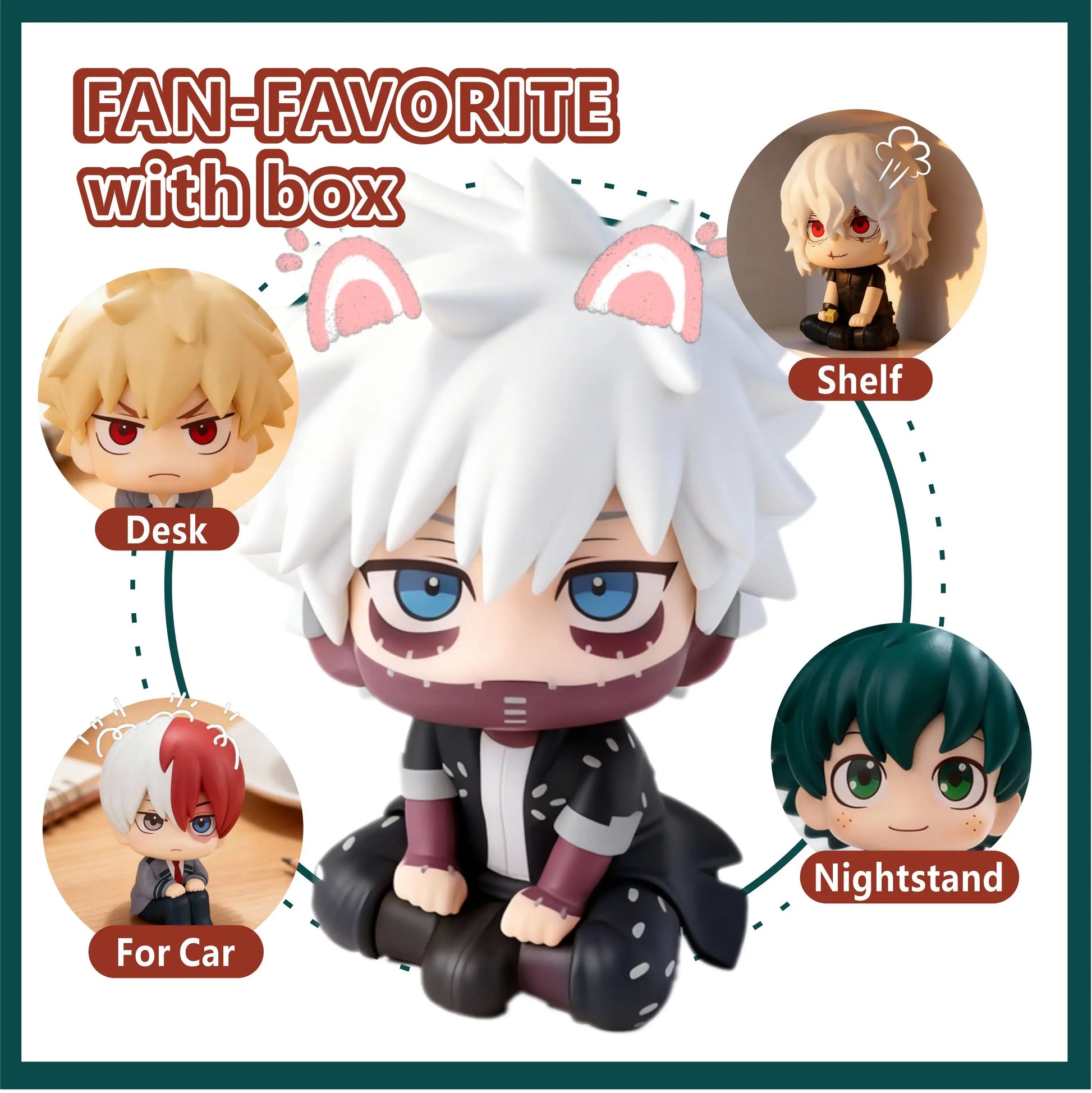 My Hero Academia Chibi PVC Figurines Tomura Shigaraki Izuku Midoriya Katsuki Bakugo Collectible Toy Model