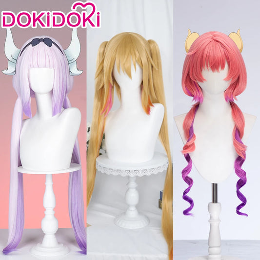 IN STOCK Kanna Tooru Ilulu Wig Anime Miss Kobayashi's Dragon Maid DokiDoki Kanna Cosplay Women Long Hair Free Cap