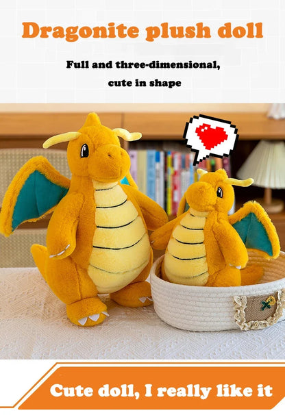 Pokemon Dragonite Plush Toy  Large Size Rabbit Plush 45/60/80cm Pokémon Plushie Animal Soft Stuffed Kawaii Toy Gift for Children