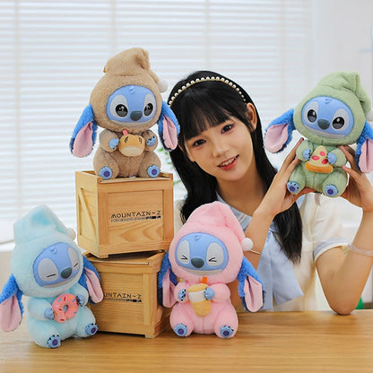 25cm Disney Lilo and Stitch Plush Toy Cartoon Anime Stuffed Kawaii Stich Key Chain Pendant Doll Plushie Kids Birthday Xmas Gifts