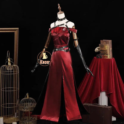 Love and Deepspace Heroines Cosplay Costume Red Dress Enchanting Veil Uniform Sylus Relentless Conqueror MC Halloween Women Girl