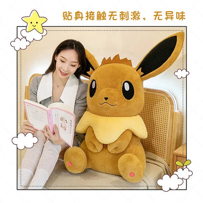 50/60/75CM Pokemon Eevee Plushies Cartoon Anime Kawaii Big Size Ornament Peluche Children Toy Stuffed Comfortable Soft Doll Gift