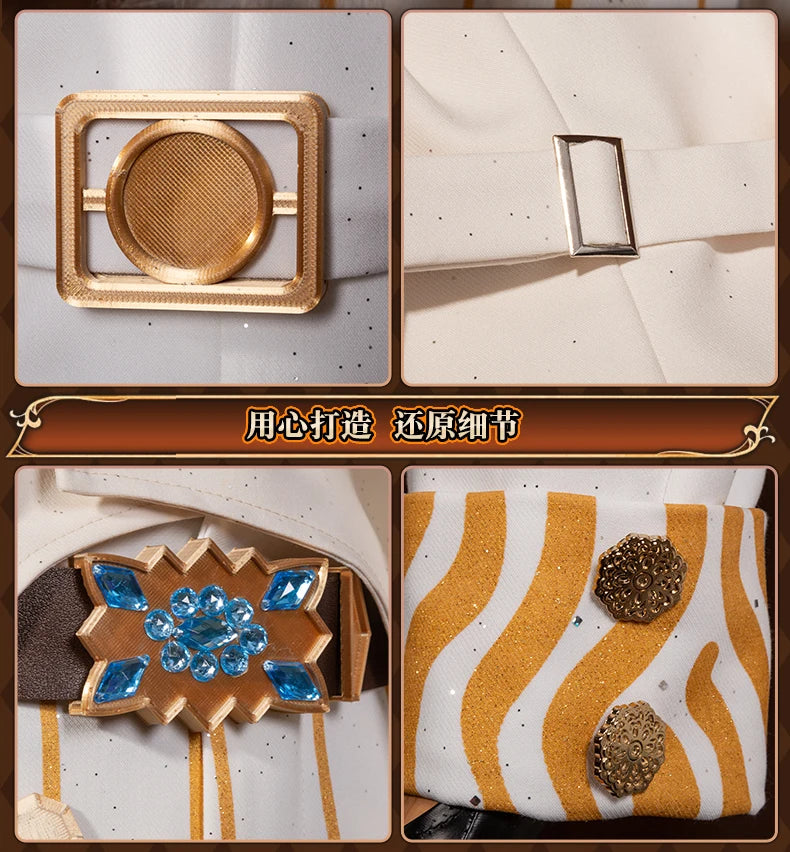 Identity V Prospector Cosplay Costume Wig Norton Campbell Uniform Gambler in The Spotlight Halloween for Women Men Carnival Prop