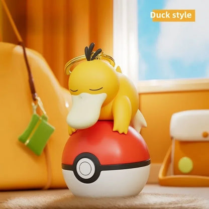 Original Pikachu Keychain with Light 7cm Cartoon Anime Doll Keyring Ornament bag decoration KeyChain Jewelry Pendant for Kids