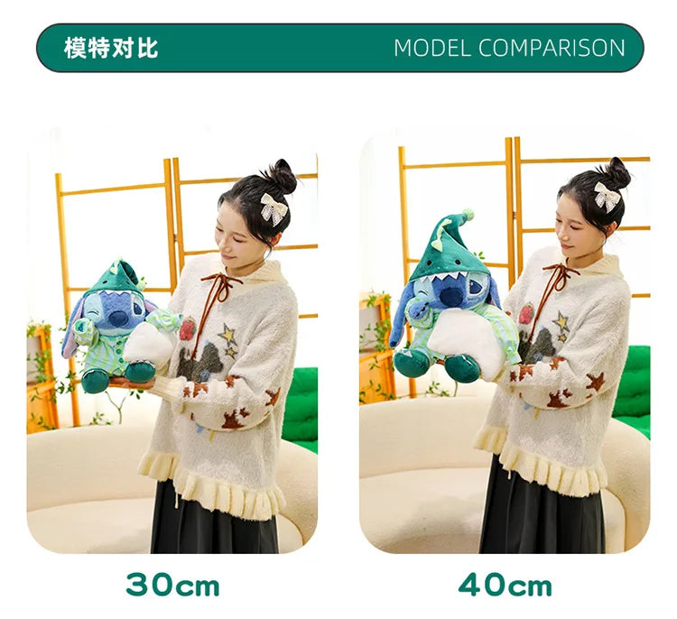 30/40/50cm Big Size Lilo & Stitch Pajamas Disney Anime Plush Stuffed Doll Kawaii Room Plushies Children's Pillow Holiday Gift
