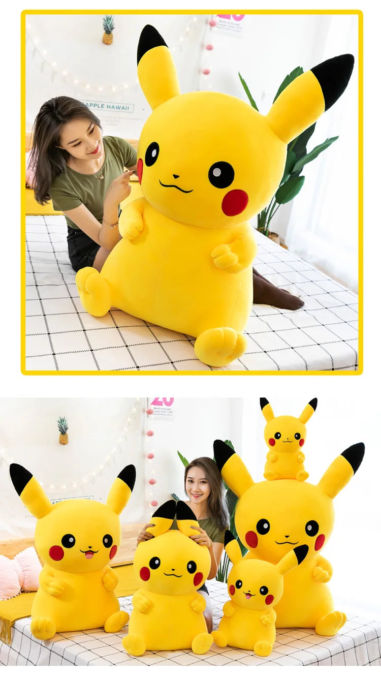 Pokemon Pikachu Plush Toys Anime Pokémon Large Plushie Dolls 40/100cm Cute Stuffed Pillow Pikachu Christmas Gifts for Childrens