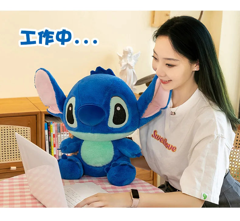 45/60/80CM Super Big Size Disney Stitch Anime Plush Stuffed Doll Kawaii Room Decoration Plushies Children's Pillow Holiday Gifts
