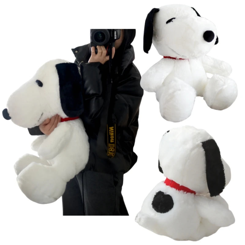 Cartoon Snoopy Plush Toy Stuffed Animal Black and White Dog Plushies Lovely Sitting Dog Doll Sofa Bed Room Decor Gifts Girl