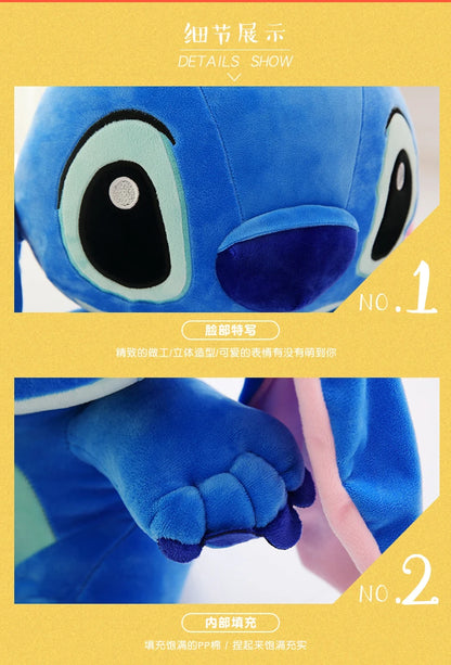 35-65cm Genuine Disney Kawaii Large Stitch Plush Toy Cute Anime Peripheral Plush Stuffed Doll Children's Birthday Christmas Gift