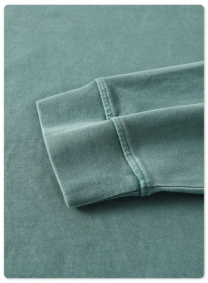 ZODF New Autumn Men's 260gsm 100% Cotton T Shirts Unisex Retro High Street Loose Washed Solid Tees Streetwears HY0376