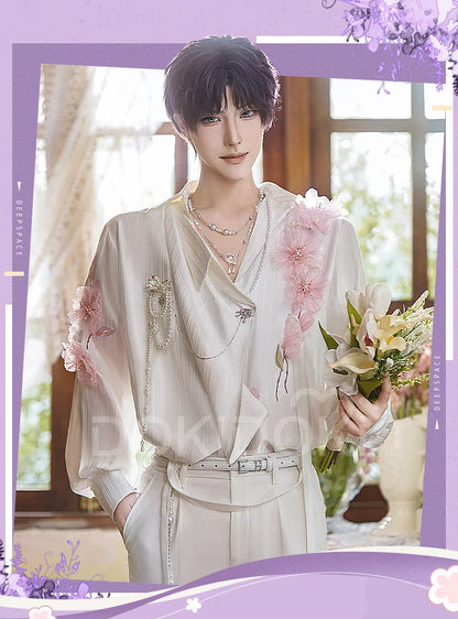 IN STOCK Rafayel Flowering Splendor Cosplay Costume Game Love and Deepspace DokiDoki-SR Men Spring Costume Qiyu Rafayel Flowers