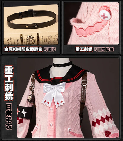 Zenless Zone Zero Ukinami Yuzuha Cosplay Costume Wig Skirt Sweater Uniform Headwear Spook Shack Halloween Party for Women Girls