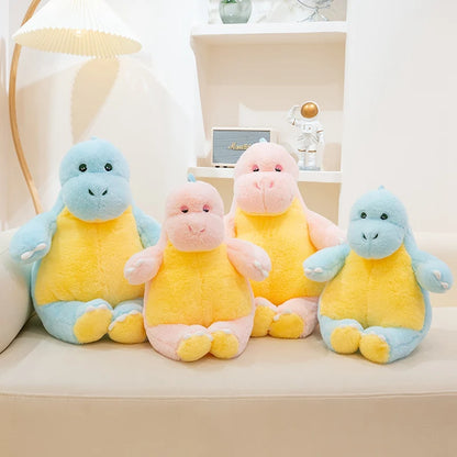 New Candy Sweet Color Cartoon Dino Plush Toy Pink Blue Dinosaur Soft Doll Large Sleep Hug Pillow Bedroom Home Decoration