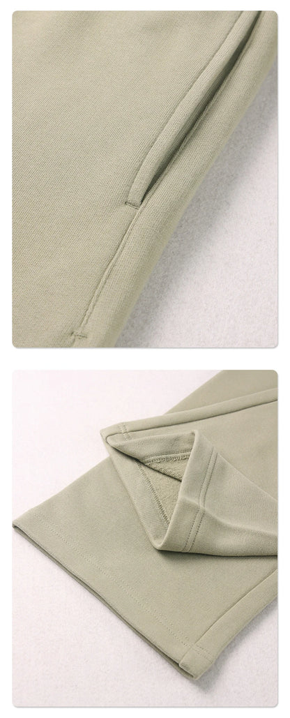 ZODF Fashion 2024 Men Loose Straight Pants Unisex 365gsm Retro Comfortable Sport Solid Drawstring Trousers HY0588