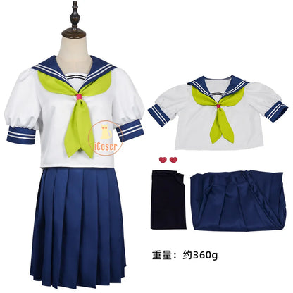Anime You and I Are Polar Opposites Miyu Suzuki Cosplay Costume Wig JK Skirt School Uniform Halloween Party for Women Girls Prop