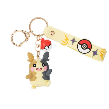 Genuine Pokemon Morpeko Keychain Gengar Meowth Cubone Jigglypuff Mimikyu Anime Action Figure Toy Keyring Fragrance Pendant Gift