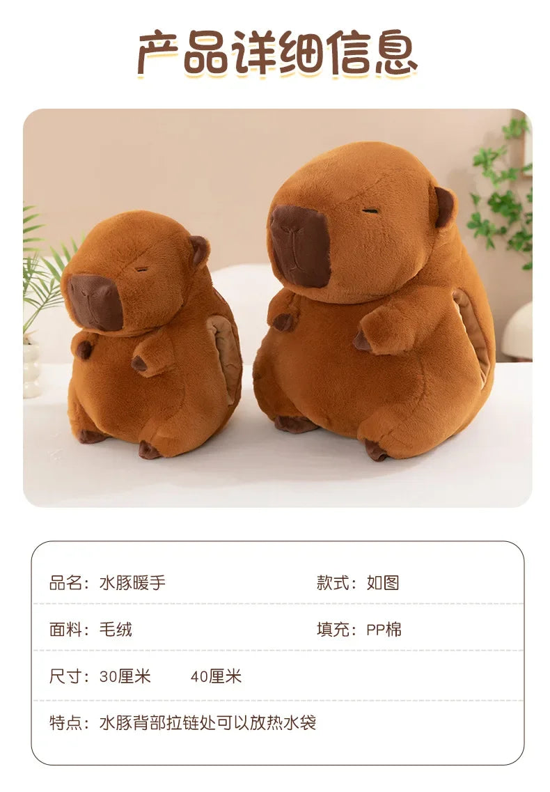 30/40cm Soft Capybara Hand Warmer Pillow Stuffed Funny Capybara Plush Hand Warmer Cartoon Portable Capybara Plush Stuffed Doll